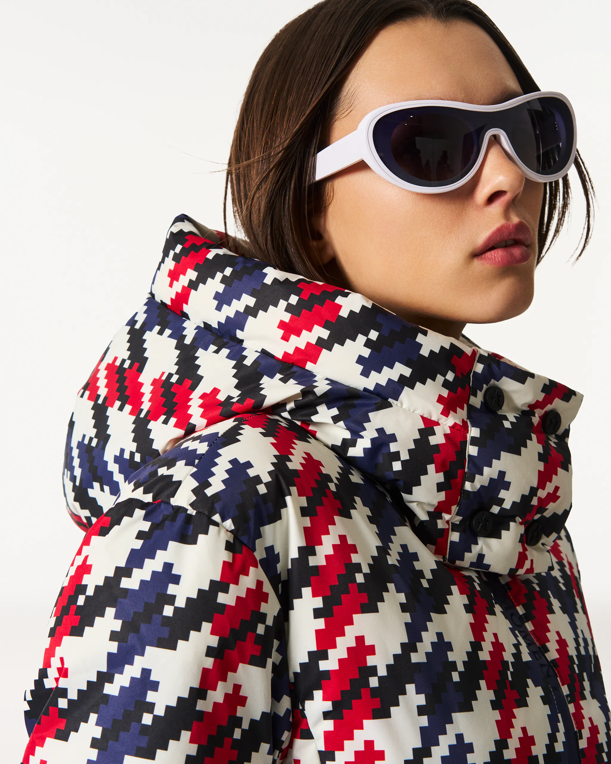 Houndstooth Candice Down Parka Jacket | Perfect Moment